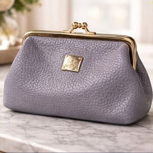 Dooney & Bourke Grey Leather Clutch